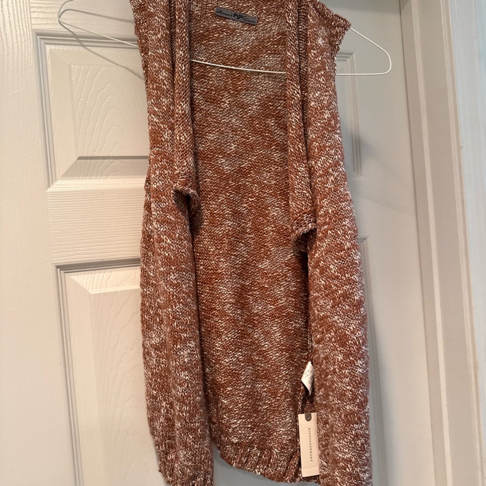 Anthropologie Cozy Open-Front Women’s Sweater Cardigan - Rust Brown